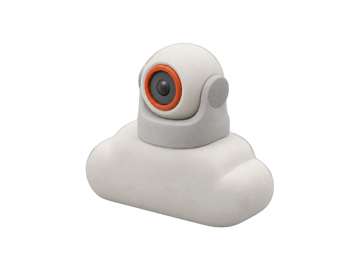 CCTV Bulut Çözümleri temsili 3B illüstrasyon